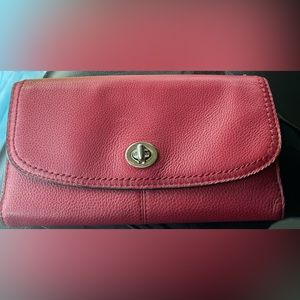 COACH Red Leather Wallet and Checkbook Cover